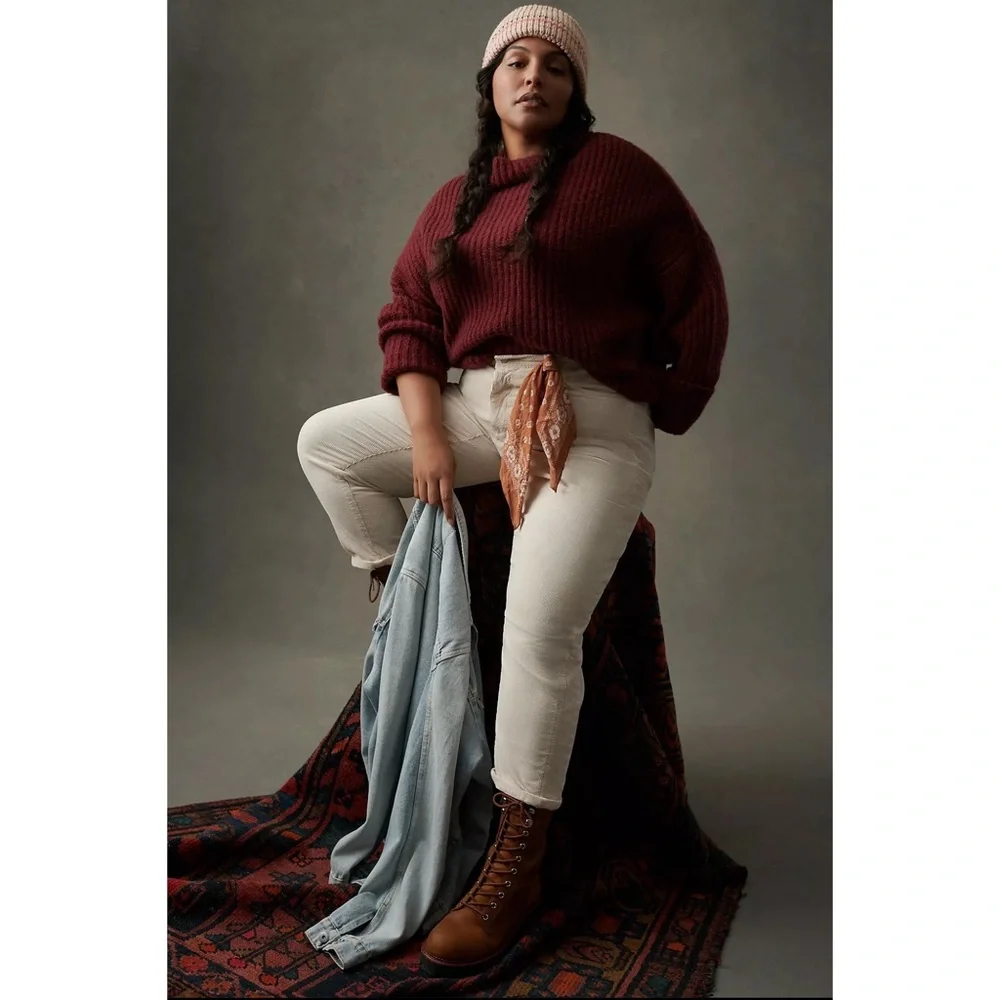 Anthropologie Pilcro High-Rise Slim Boyfriend Corduroy Pants NWT SZ 18W - Picture 5 of 16